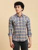 Killer Men Burgandie Checks Slim Fit Shirts