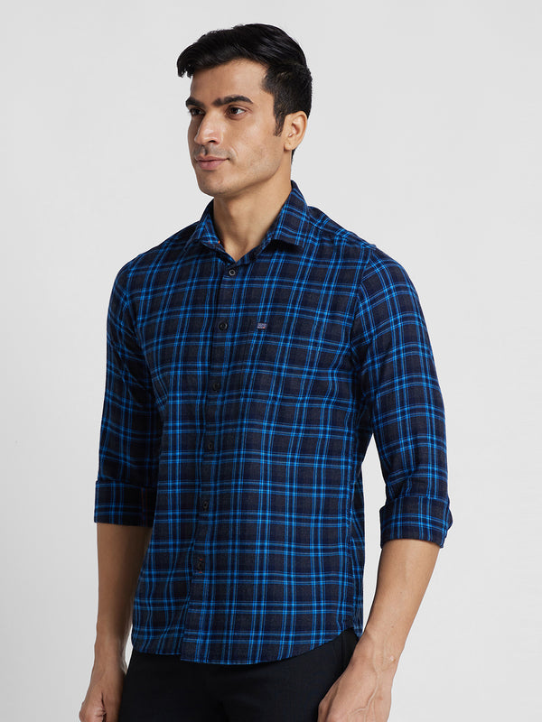 Killer Men Navy Checks Slim Fit Shirts