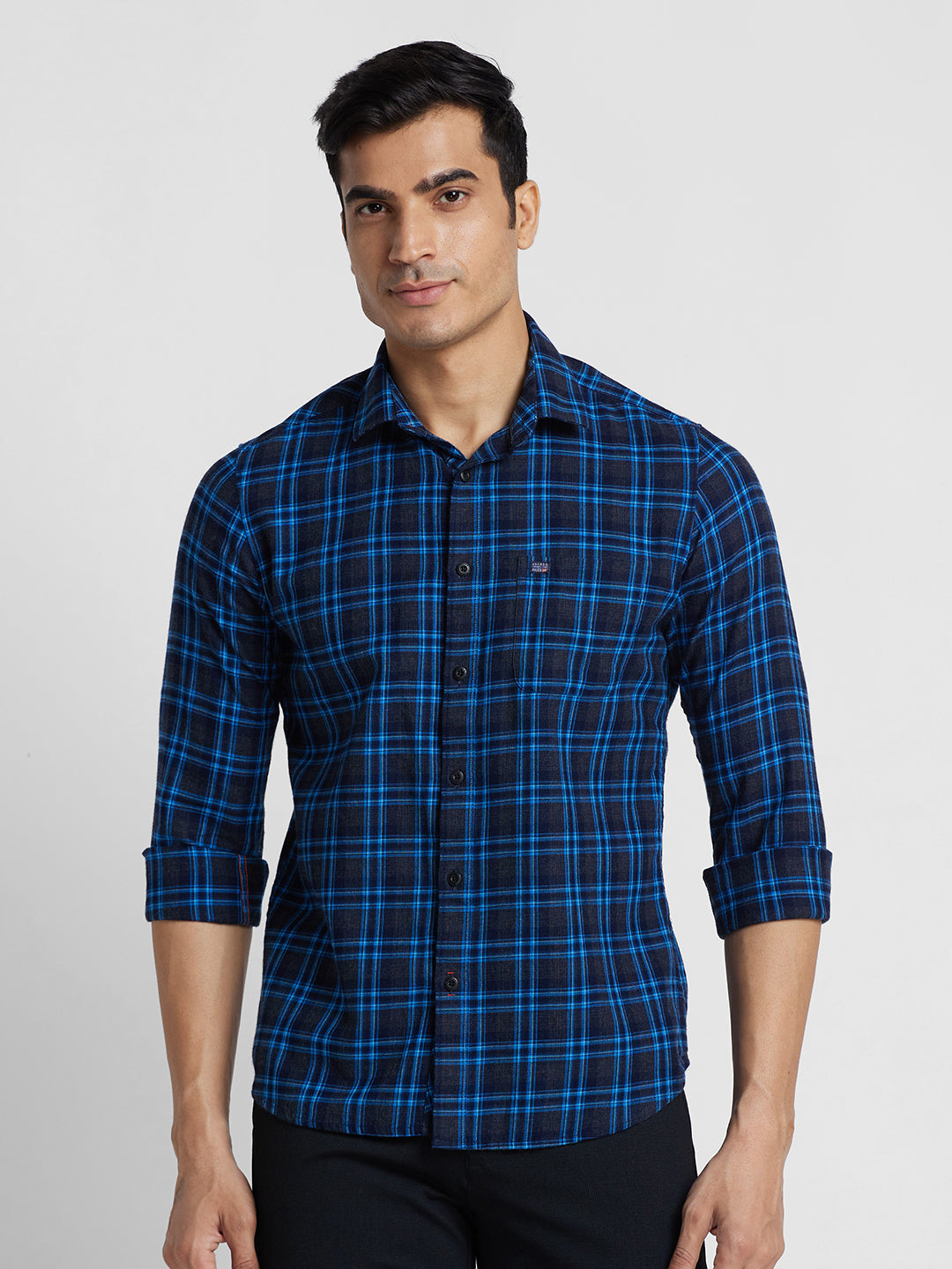 Killer Men Navy Checks Slim Fit Shirts