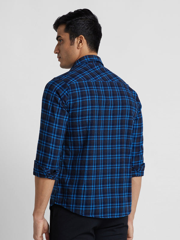 Killer Men Navy Checks Slim Fit Shirts