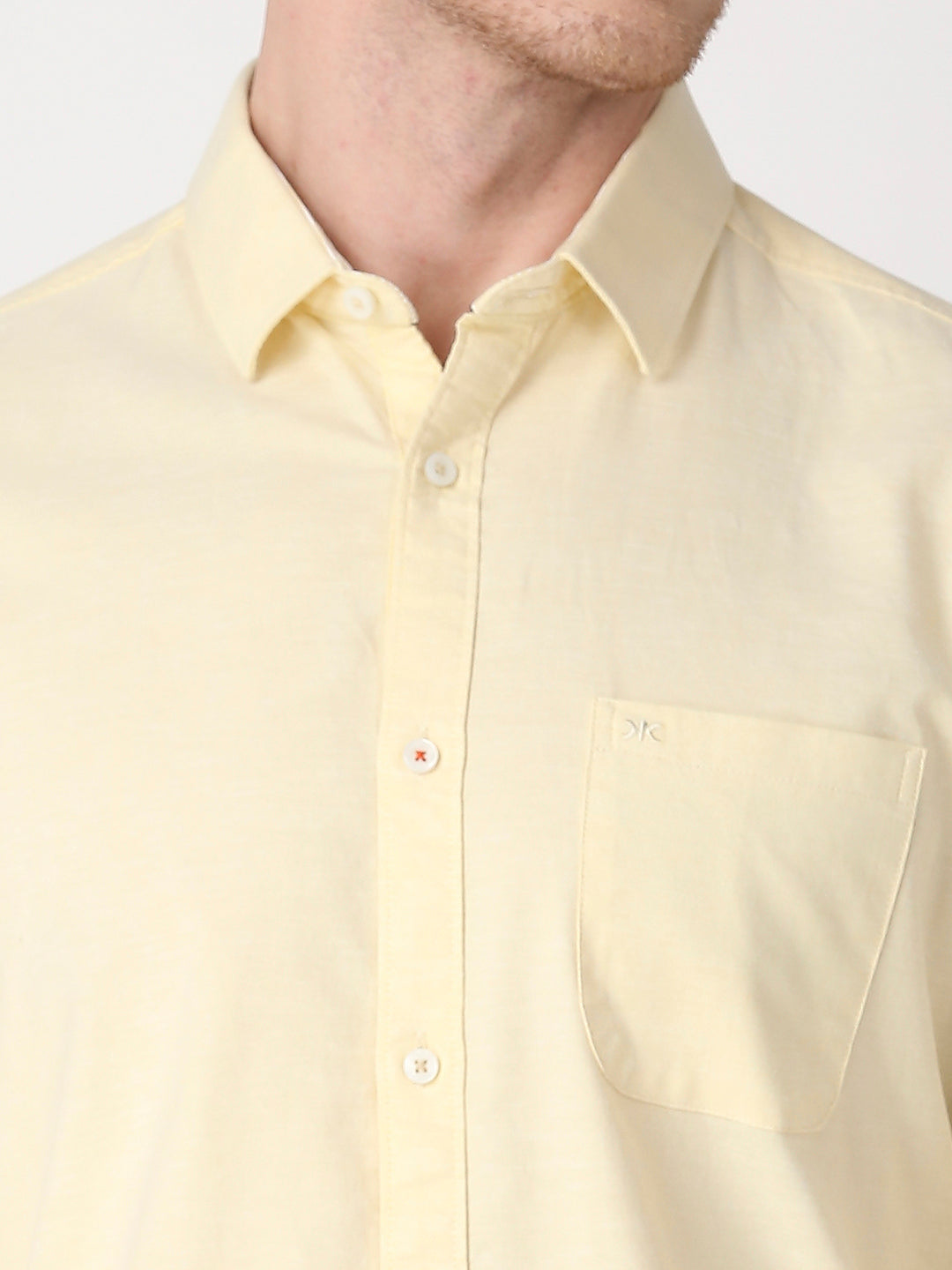 Killer Men Yellow Solid Slim Fit Shirts