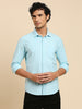 Killer Men Light Blue Solid Slim Fit Shirts