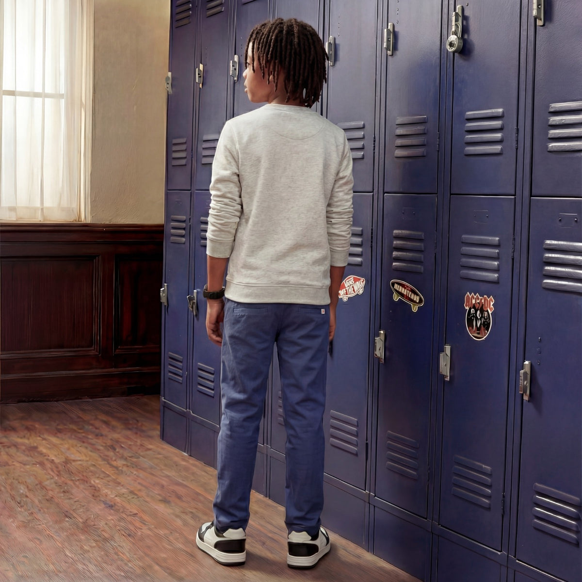 Kid's Blue Slim Fit Trousers