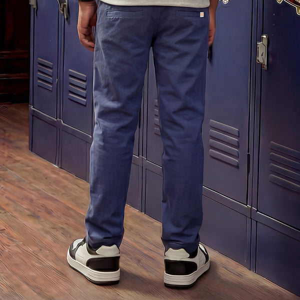 Kid's Blue Slim Fit Trousers