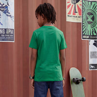 Kid's Green Slim Fit Printed T-Shirts