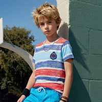 Kid's Red Slim Fit Printed T-Shirts