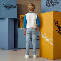 Kid's White Slim Fit Full Sleeves T-Shirts