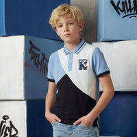 Kid's Light Blue Slim Fit Polo Neck T-Shirts