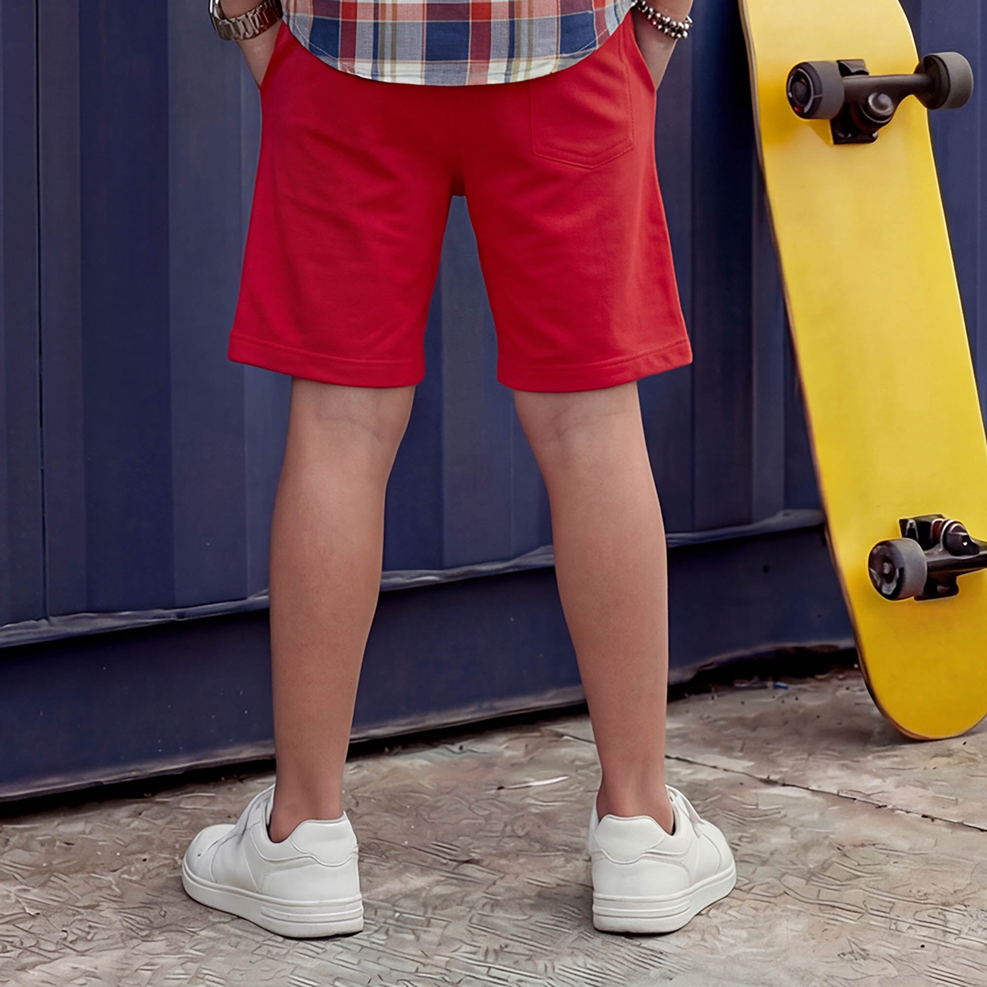 Kid's Red Solid Shorts