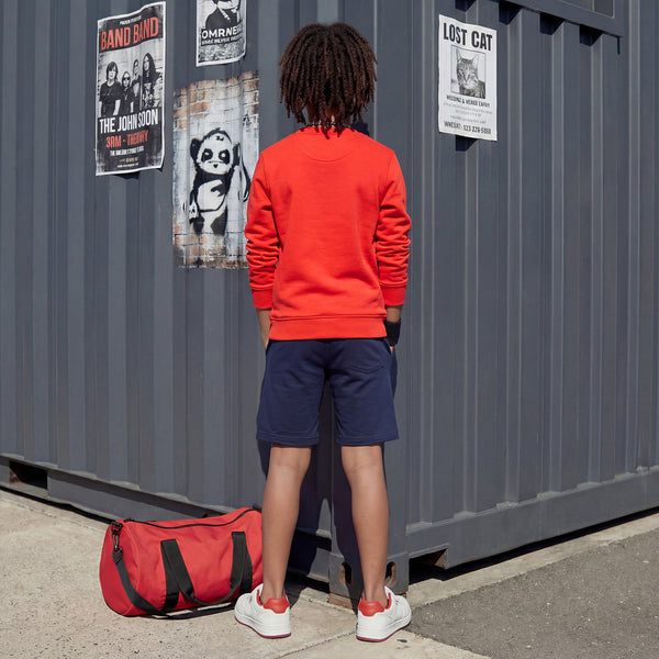 Kid's Navy Blue Solid Shorts