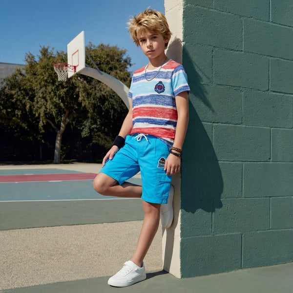 Kid's Blue Solid Shorts