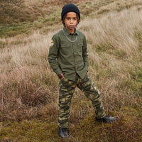 Kid's Olive Regular Fit Shirts