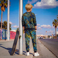 Kid's Navy Printed Joggers