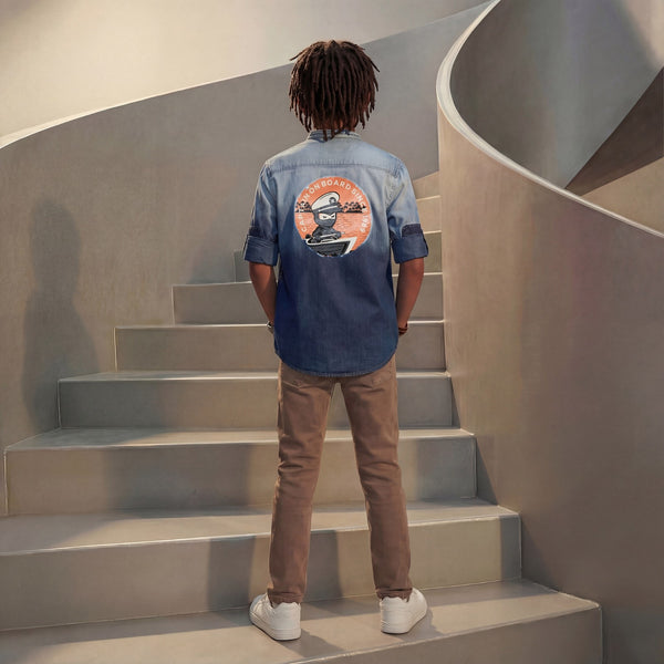 Kid's Light Blue Regular Fit Shirts