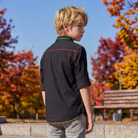 Kid's Black Regular Fit Shirts