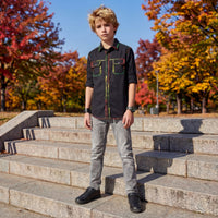 Kid's Black Regular Fit Shirts