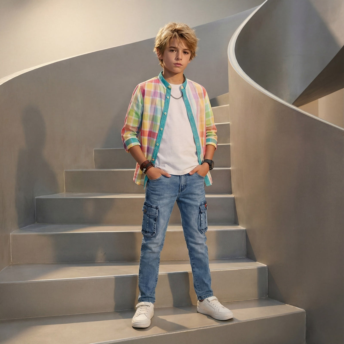 Kid's Multicolor Regular Fit Shirts