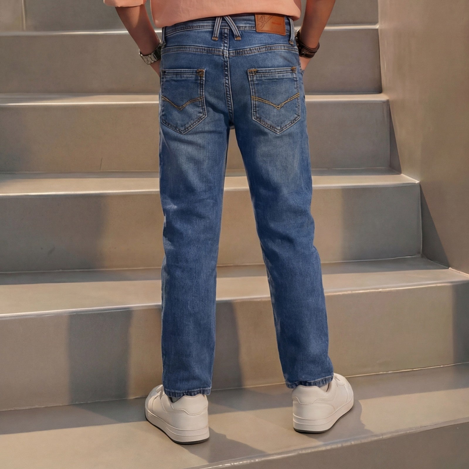 Kid's Blue Straight Fit Jeans