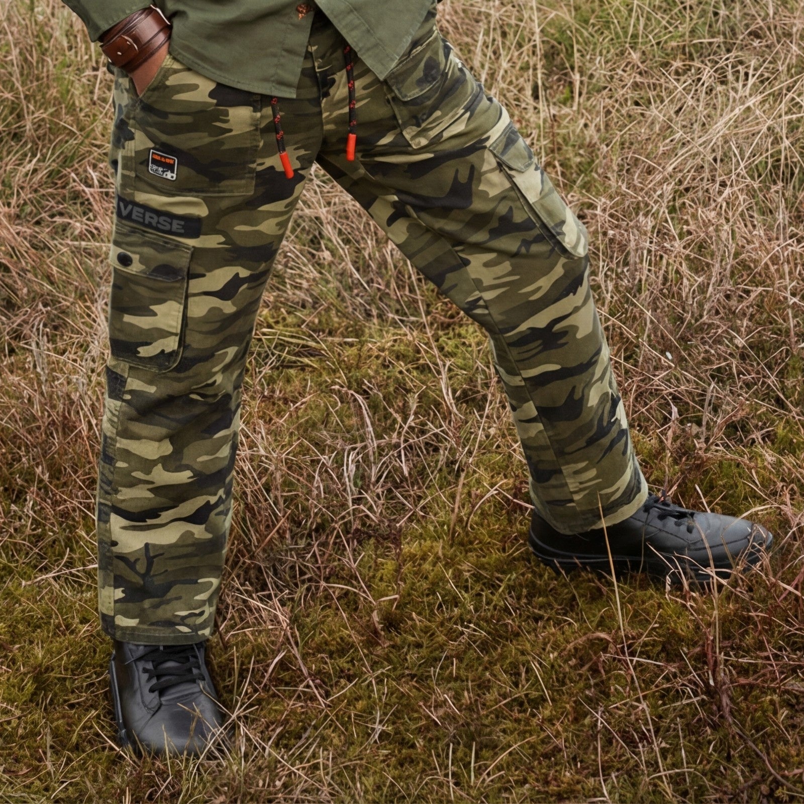 Kid's Olive Camo Cargo