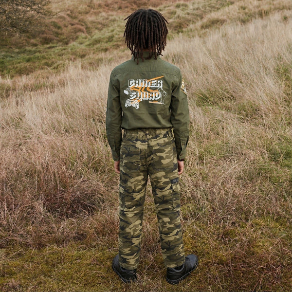 Kid's Olive Camo Cargo