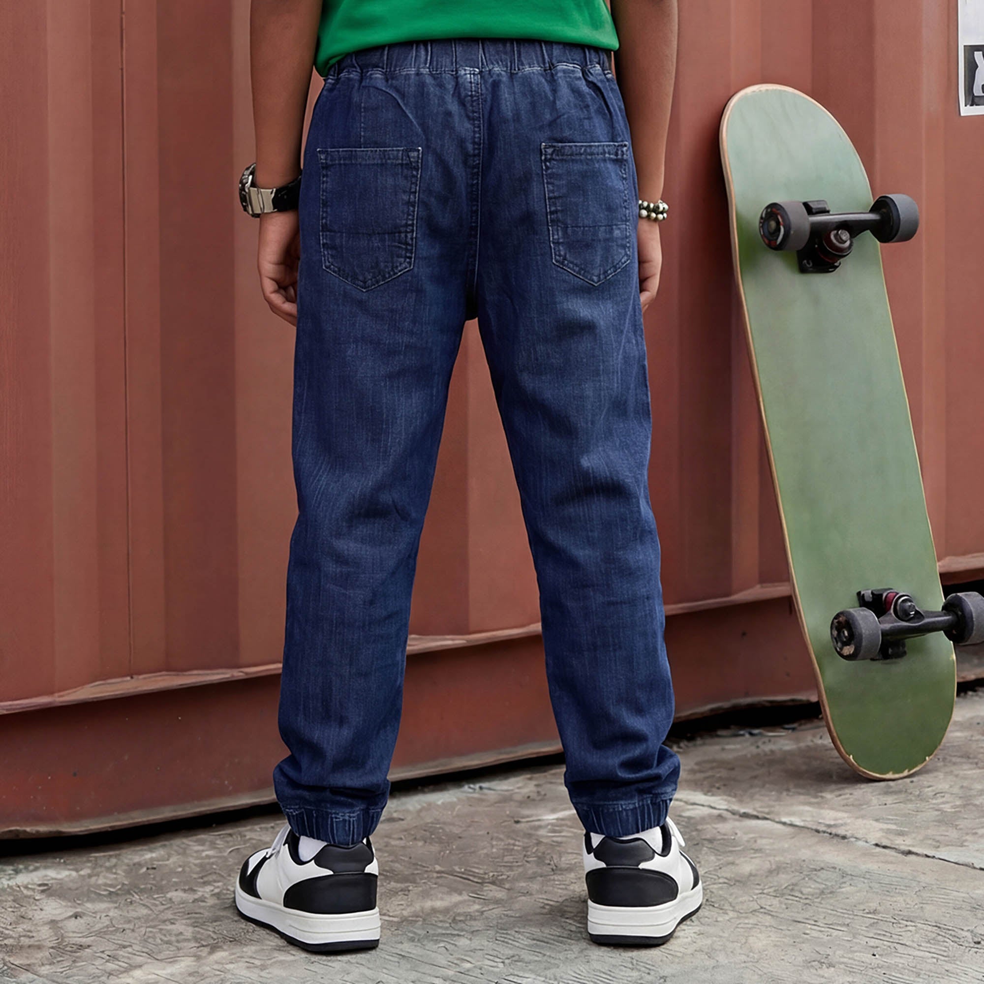 Kid's Navy Solid Joggers