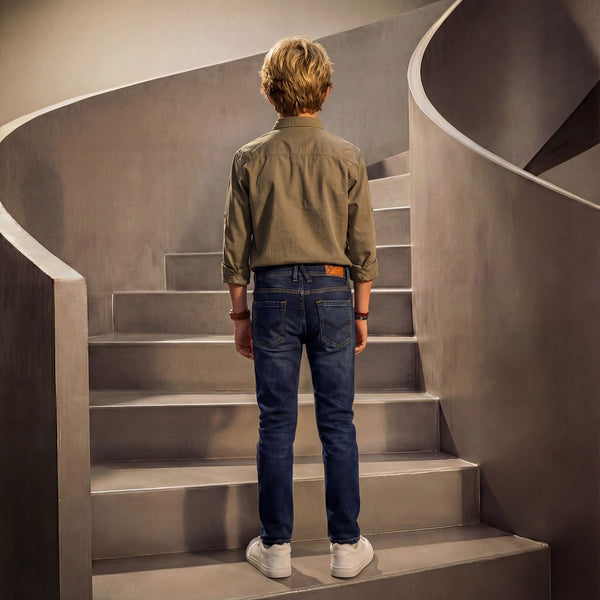 Kid's Dark Blue Slim Fit Jeans