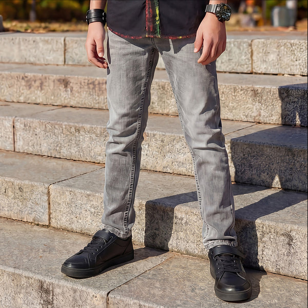 Kid's Grey Slim Fit Jeans
