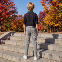 Kid's Grey Slim Fit Jeans