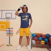 Kid's Blue Slim Fit Printed T-Shirts