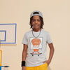 Kid's Light Grey Slim Fit Printed T-Shirts