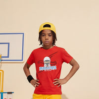 Kid's Red Slim Fit Printed T-Shirts
