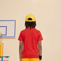 Kid's Red Slim Fit Printed T-Shirts