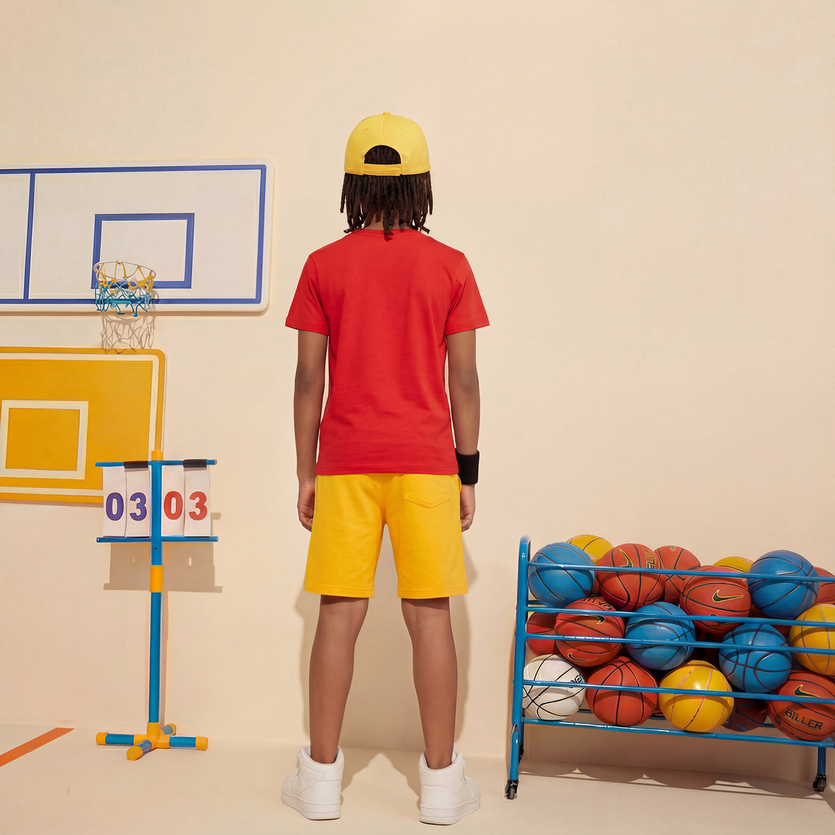 Kid's Red Slim Fit Printed T-Shirts