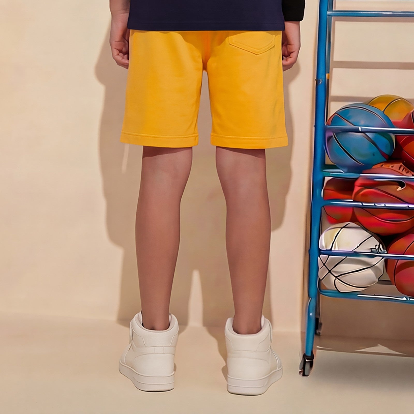 Kid's Mustard Solid Shorts