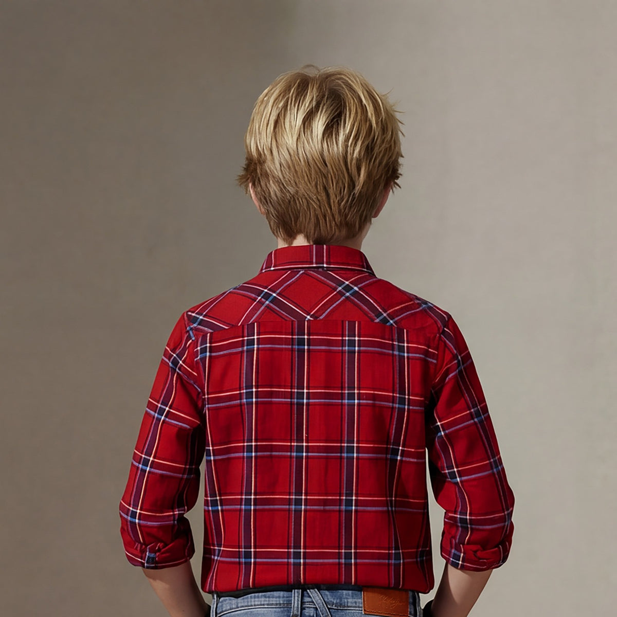 Kid's Red Regular Fit Shirts