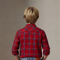 Kid's Red Regular Fit Shirts