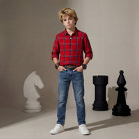 Kid's Red Regular Fit Shirts