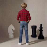 Kid's Red Regular Fit Shirts