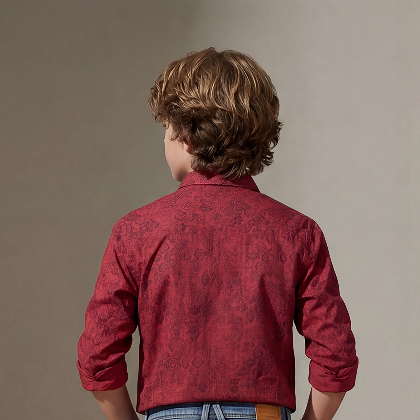Kid's Red Regular Fit Shirts