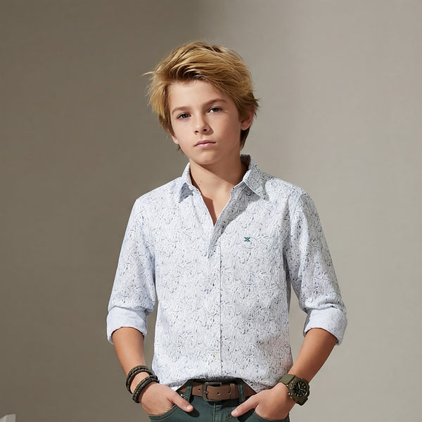 Kid's White Regular Fit Shirts