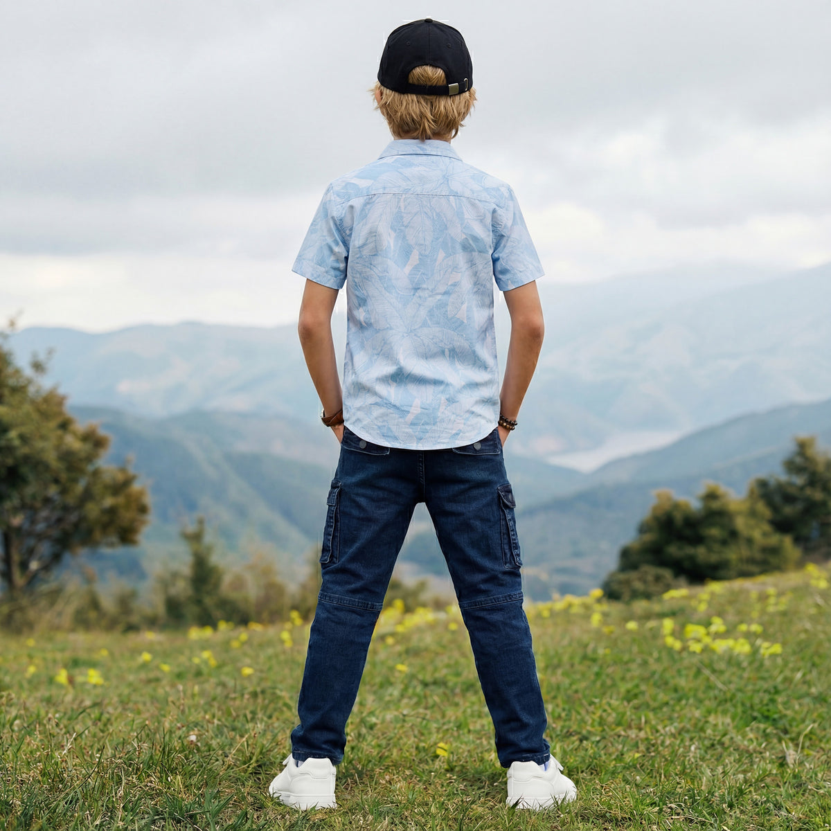 Kid's Light Blue Regular Fit Shirts