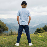 Kid's Light Blue Regular Fit Shirts