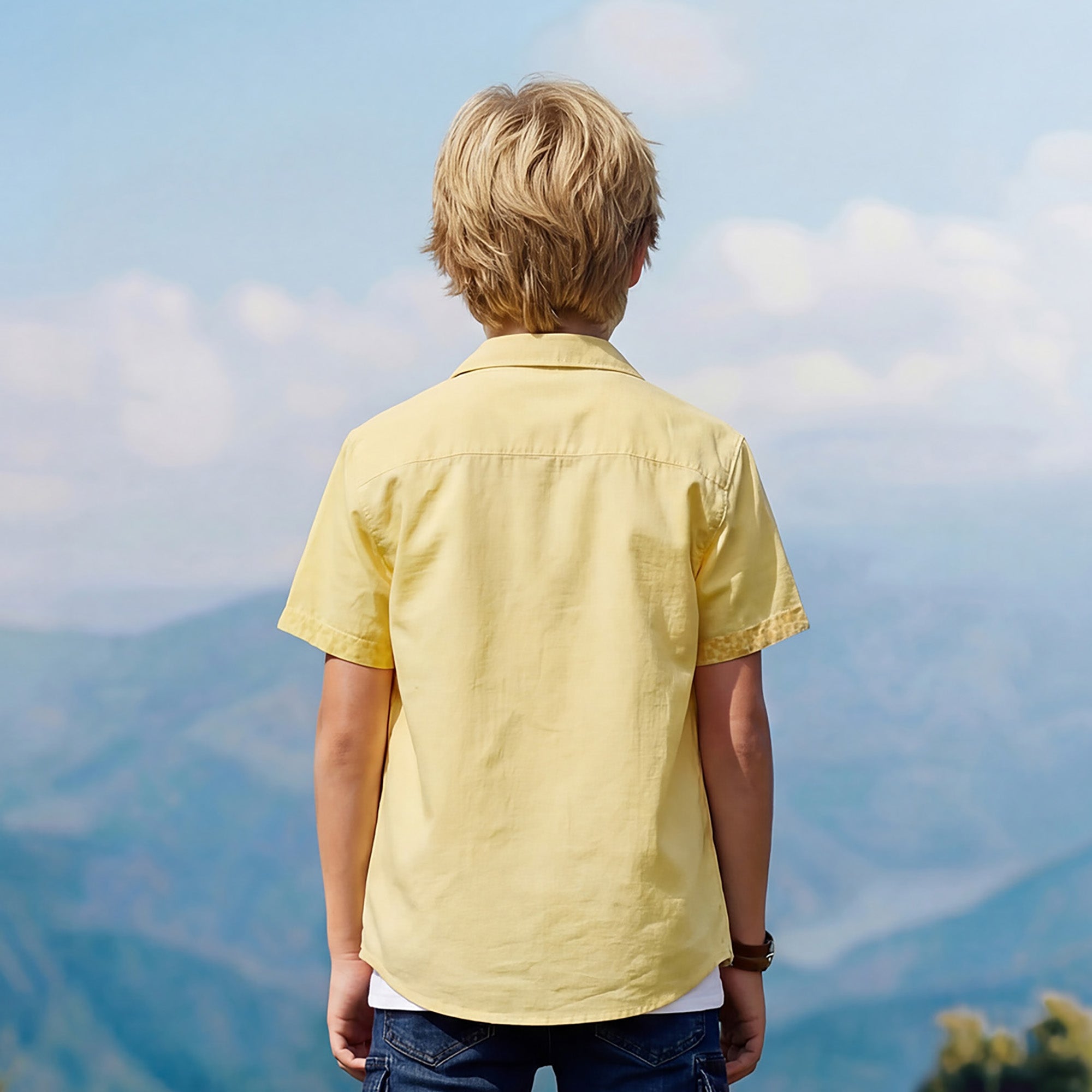 Kid's Yellow Regular Fit Shirts