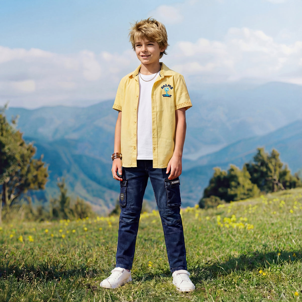 Kid's Yellow Regular Fit Shirts