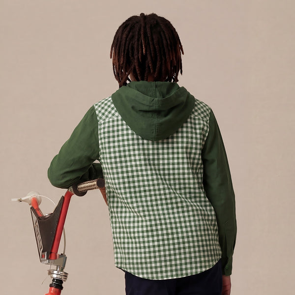 Kid's Olive Regular Fit Shirts