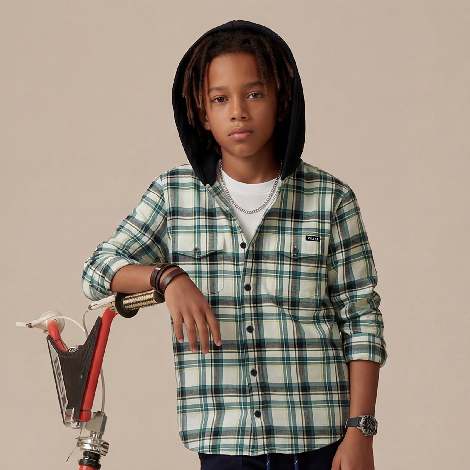 Kid's White Regular Fit Shirts