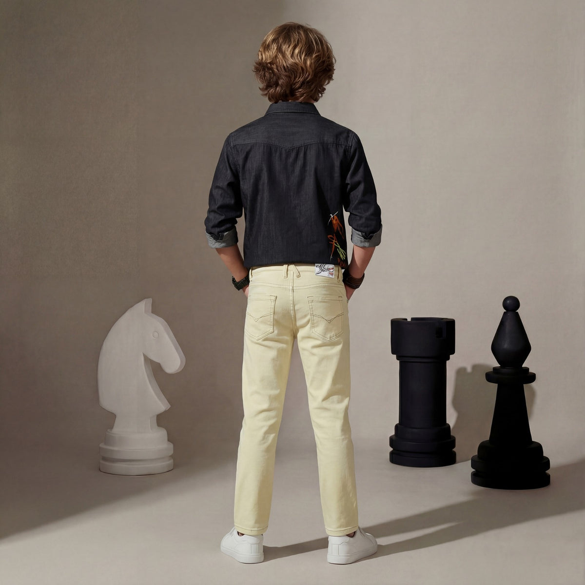 Kid's Black Regular Fit Shirts