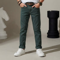 Kid's Light Olive Slim Fit Jeans