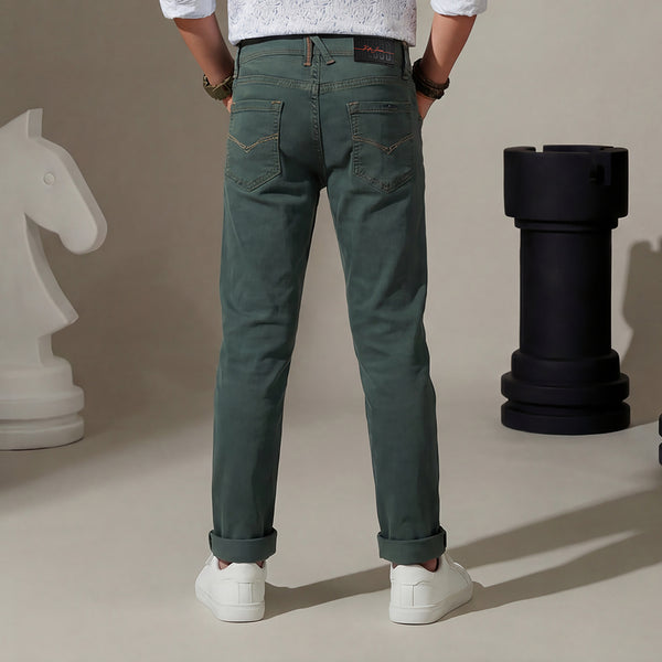 Kid's Light Olive Slim Fit Jeans