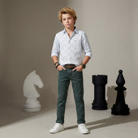 Kid's Light Olive Slim Fit Jeans